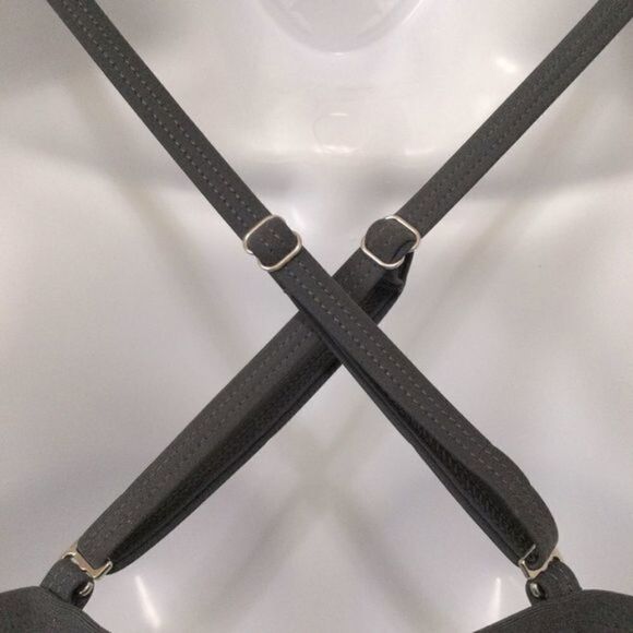 Kona Sol Charcoal Gray and‎ Floral Bikini Top S - Picture 5 of 10